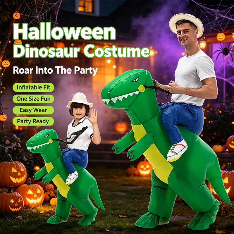 Kids Outdoor Ride On - Disfraz Inflable de Dinosaurio para Niños,