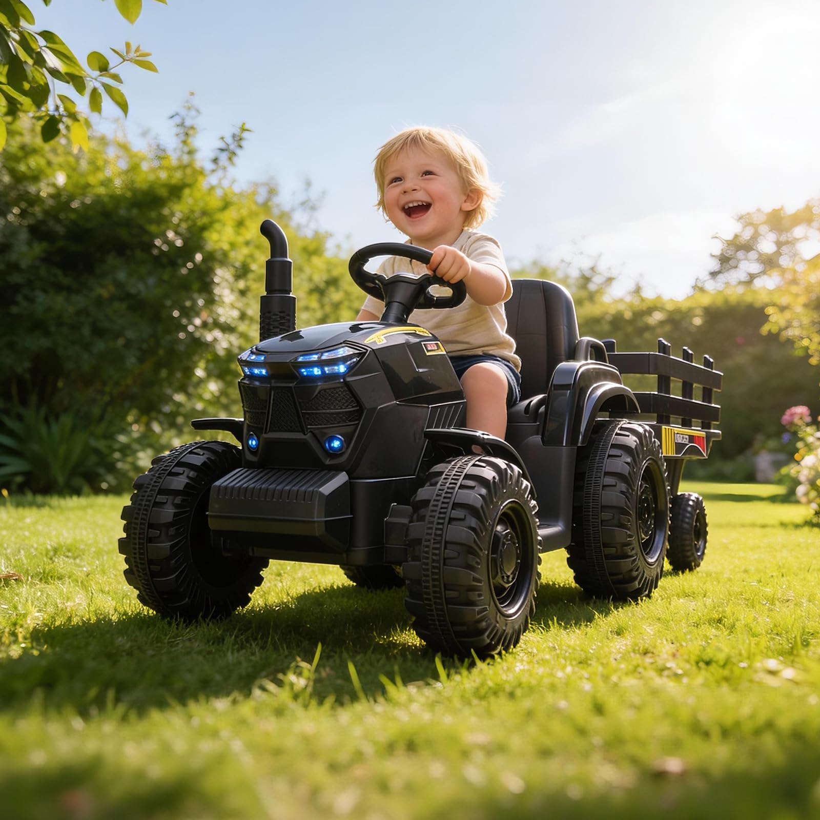 Kids Outdoor Ride On - Tractor Eléctrico de 12V para Niños