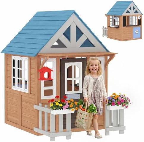 Kids Outdoor Fence - Casita de juegos para exteriores con