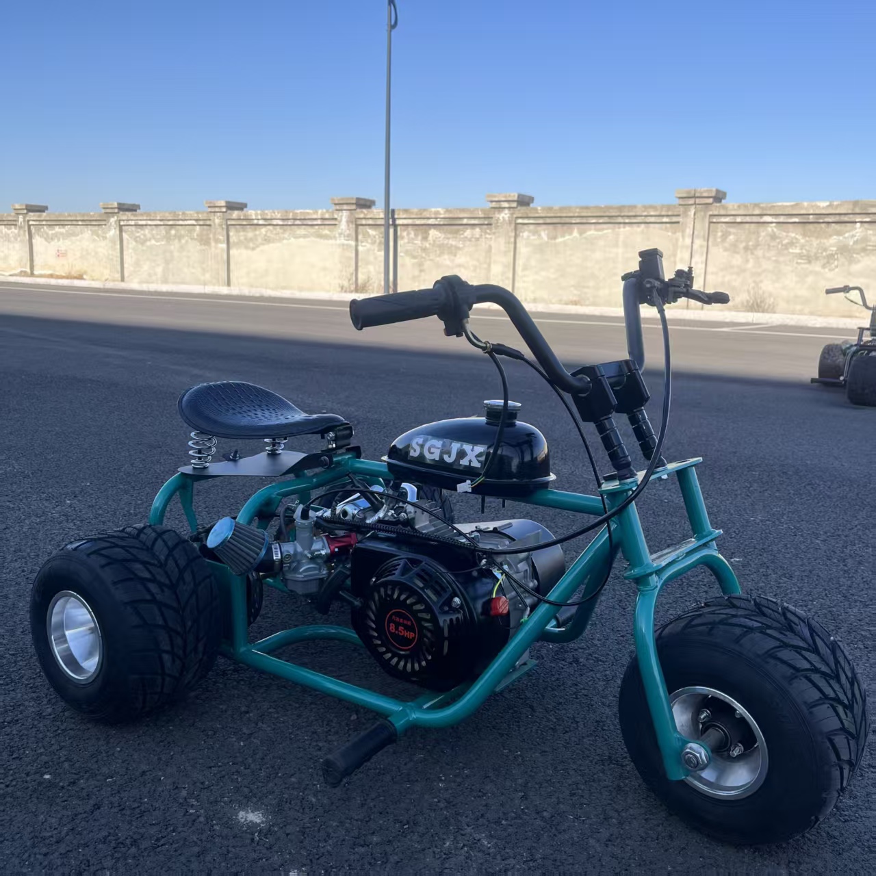 Go Kart Pedal Kids - Motocicleta Vintage Verde Oscuro de 212cc