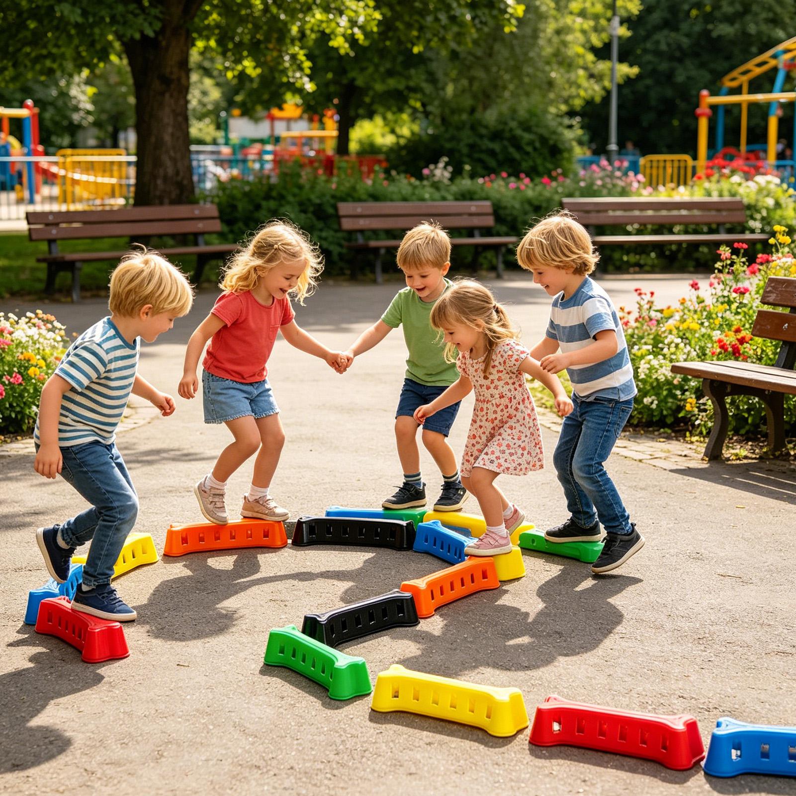 Kids Outdoor Balance Beam - Bloques de Equilibrio Apilables Antideslizantes para