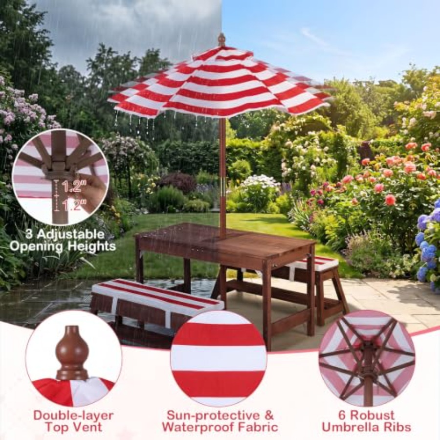 Mesa de picnic infantil para e - Kids Outdoor Water reseña y precio