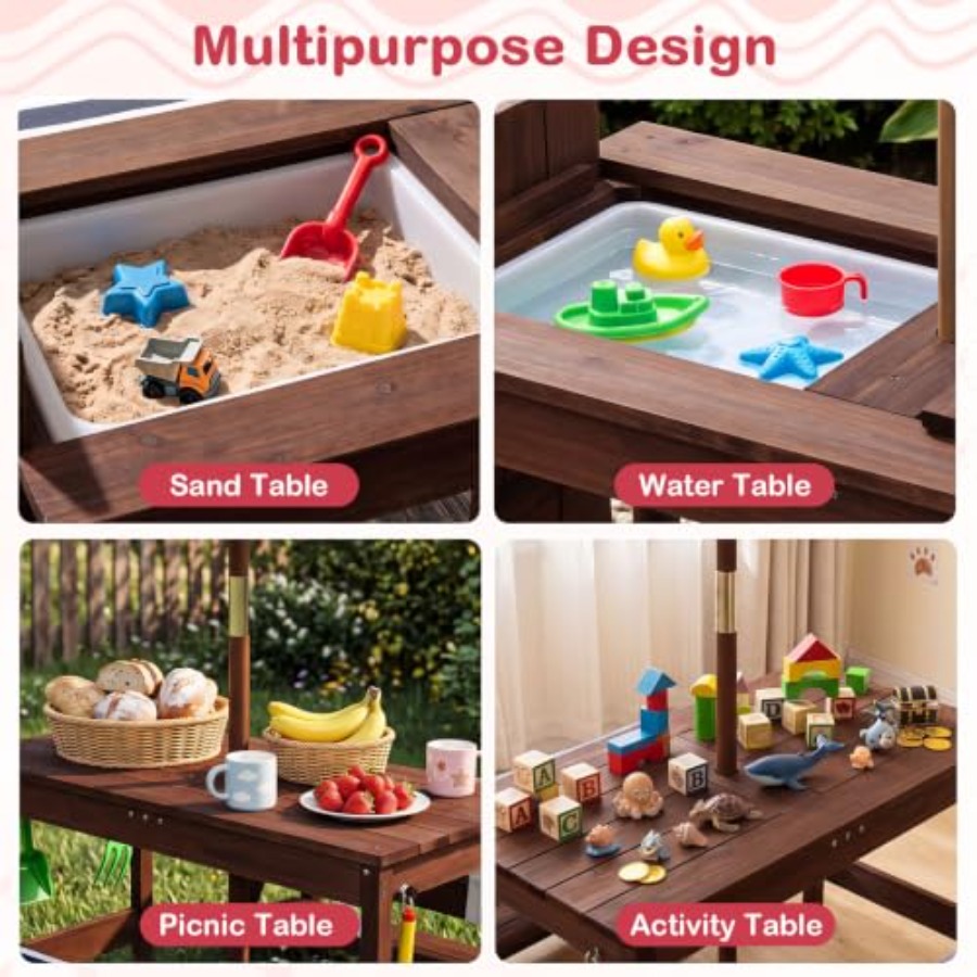 Mesa de picnic infantil para e - Kids Outdoor Water reseña y precio