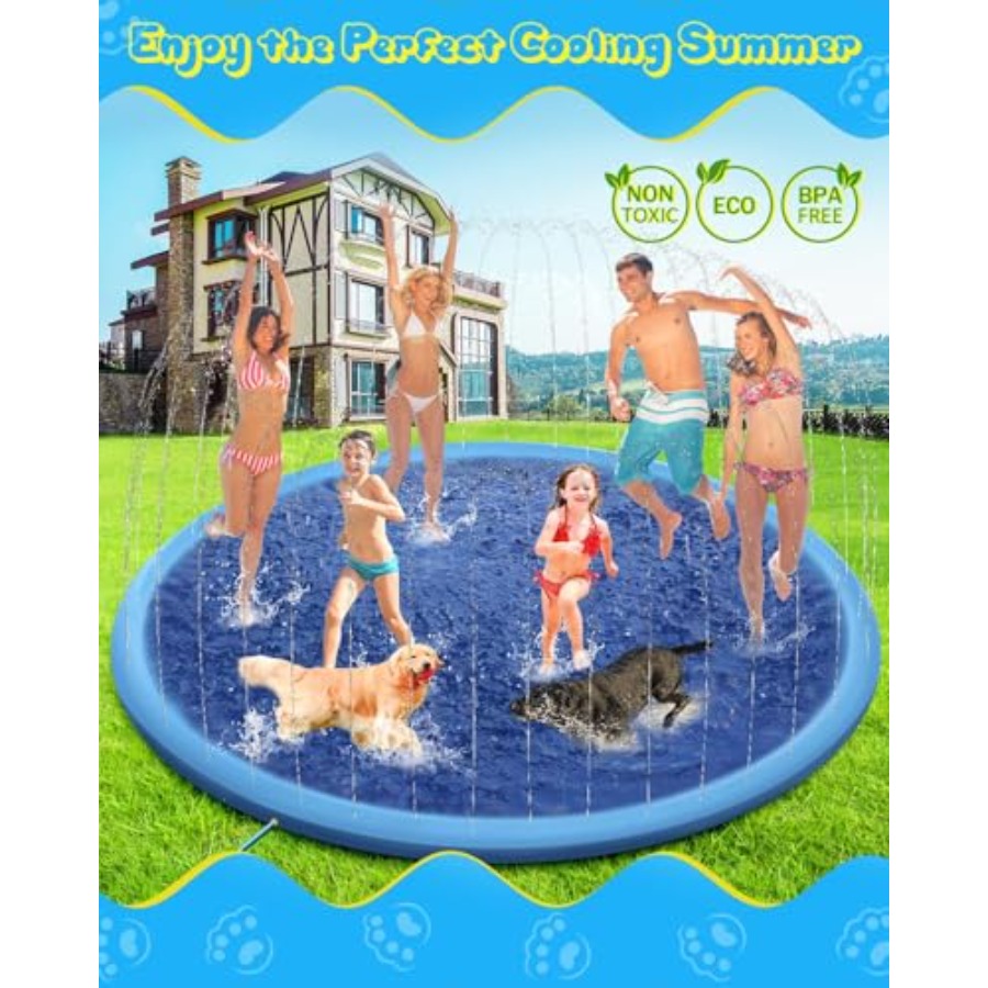 Alfombra de agua para niños y  - Sprinkler Splash Pad reseña y precio